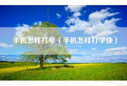 手机怎样打字（手机怎样打字快）