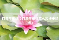 百度手机端（百度手机端怎么改成电脑端）