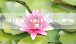 百度手机端（百度手机端怎么改成电脑端）
