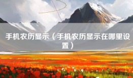 手机农历显示（手机农历显示在哪里设置）