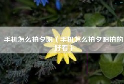 手机怎么拍夕阳（手机怎么拍夕阳拍的好看）