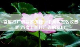 百度打广告要多少钱一个月呢怎么收费呢(百度上面打广告的费用)