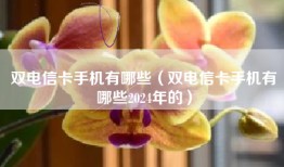 双电信卡手机有哪些（双电信卡手机有哪些2024年的）