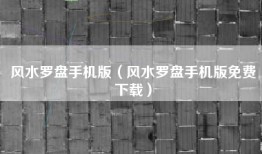 风水罗盘手机版（风水罗盘手机版免费下载）