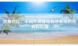 效果对比：不同外贸建站程序系统的优势和区别