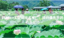 网站SEO关键词排名推广：提升曝光率的必备技巧