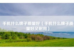 手机什么牌子质量好（手机什么牌子质量好又耐用）