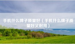 手机什么牌子质量好（手机什么牌子质量好又耐用）