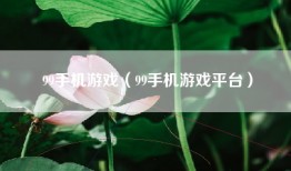 99手机游戏（99手机游戏平台）