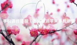 手机语音播报（怎么取消苹果手机语音播报）