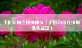 手机如何连接摄像头（手机如何连接摄像头监控）