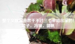 整个文娱圈竟然干不过三个半路出家的！饺子，冯骥，郭帆