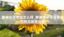 眼视光学专业怎么样_眼视光学专业就业方向及前景分析