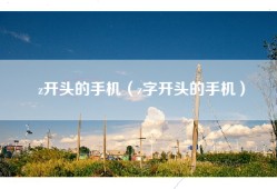 z开头的手机（z字开头的手机）