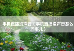 手机直播没声音（手机直播没声音怎么回事儿）