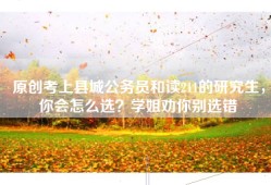 原创考上县城公务员和读211的研究生，你会怎么选？学姐劝你别选错