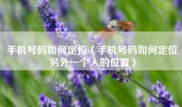 手机号码如何定位（手机号码如何定位另外一个人的位置）