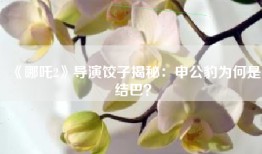 《哪吒2》导演饺子揭秘：申公豹为何是结巴？