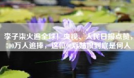 李子柒火遍全球！央视、人民日报点赞，700万人追捧，这位90后姑娘到底是何人