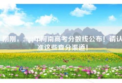 刚刚，2022年河南高考分数线公布！请认准这些查分渠道！