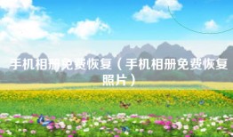 手机相册免费恢复(手机相册免费恢复照片)