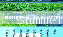 手机如何登录网站（手机如何登录网站？）