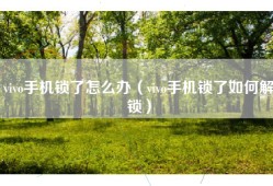 vivo手机锁了怎么办（vivo手机锁了如何解锁）