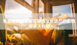 我省提高国家级非物质文化遗产代表性传承人补助