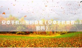 安卓手机wifi密码查看（安卓手机查看wi-fi密码）