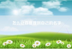 怎么让百度搜到自己的名字