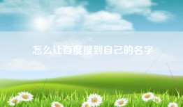 怎么让百度搜到自己的名字