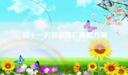 双十一的营销推广策略方案
