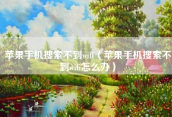 苹果手机搜索不到wifi（苹果手机搜索不到wifi怎么办）