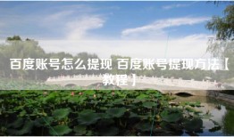 百度账号怎么提现 百度账号提现方法【教程】