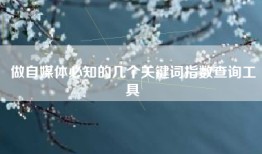 做自媒体必知的几个关键词指数查询工具