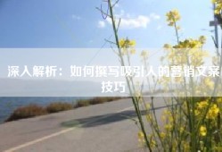 深入解析：如何撰写吸引人的营销文案技巧