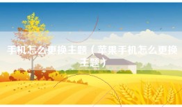手机怎么更换主题（苹果手机怎么更换主题）
