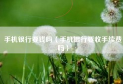 手机银行要钱吗（手机银行要收手续费吗）