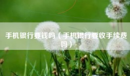 手机银行要钱吗（手机银行要收手续费吗）