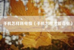 手机怎样耗电慢（手机怎样才能省电）