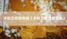 手机怎样耗电慢（手机怎样才能省电）