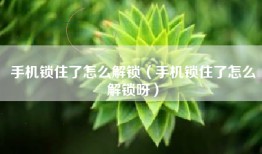 手机锁住了怎么解锁（手机锁住了怎么解锁呀）