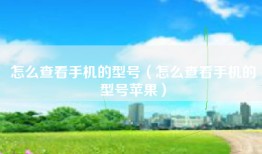 怎么查看手机的型号（怎么查看手机的型号苹果）