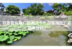 百度竞价推广位有几个？百度投放广告效果好吗？