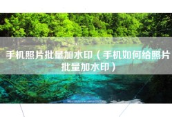 手机照片批量加水印（手机如何给照片批量加水印）