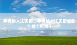 手机输入法表情（手机输入法表情包软件哪个好用）