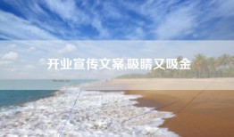 开业宣传文案,吸睛又吸金