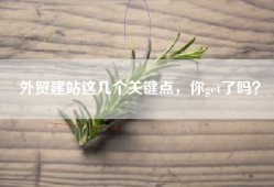 外贸建站这几个关键点，你get了吗？