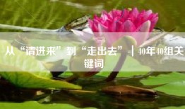 从“请进来”到“走出去”｜40年40组关键词