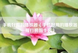 手机好用的播放器（手机好用的播放器排行榜前十名）